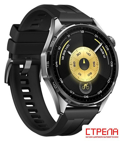 Умные часы Huawei Watch GT 6 46 мм (черный, с черным силиконовым ремешком, международная версия)