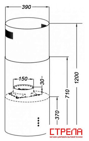 Кухонная вытяжка GrandGermes Toulon Island 39 (нержавеющая сталь)