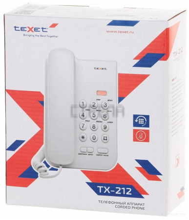 Проводной телефон TeXet TX-212 light grey