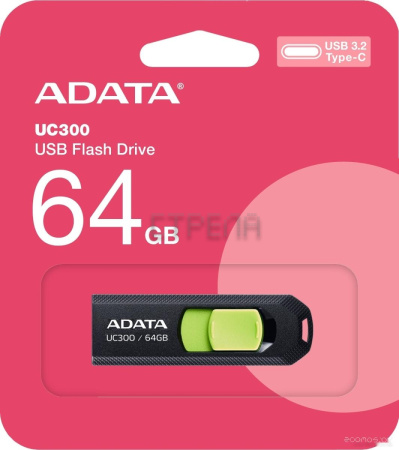 USB Flash A-Data UC300 64GB (черный/зеленый)