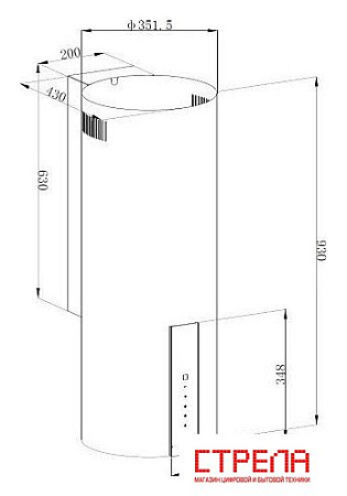 Кухонная вытяжка Korting KHC 35969 DX Cylinder