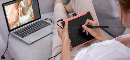 Графический планшет Huion Inspiroy RTS-300 (розовый)