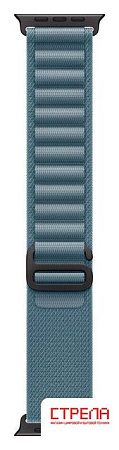 Умные часы Apple Watch Ultra 3 LTE 49 мм (титановый корпус, черный/голубой, текстильный ремешок размера S)