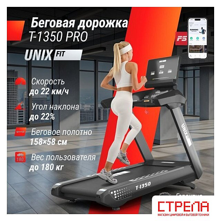 Электрическая беговая дорожка Unix Fit T-1350 PRO (LED)