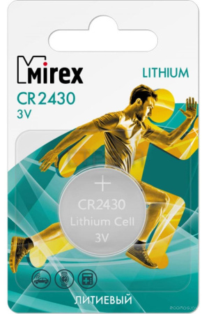 Батарейка Mirex CR2430 3V 1 шт (1/40/240) ecopack 23702-CR2430-E1