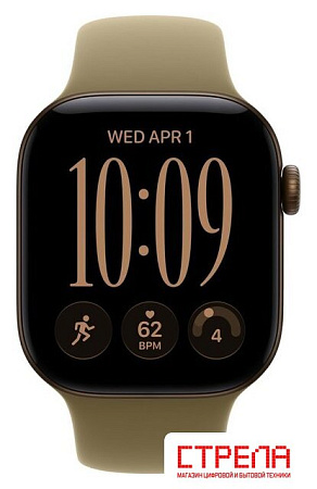 Умные часы Apple Watch Series 12 42 мм (алюминиевый корпус, темная бронза/оливковый, спортивный силиконовый ремешок S/M)