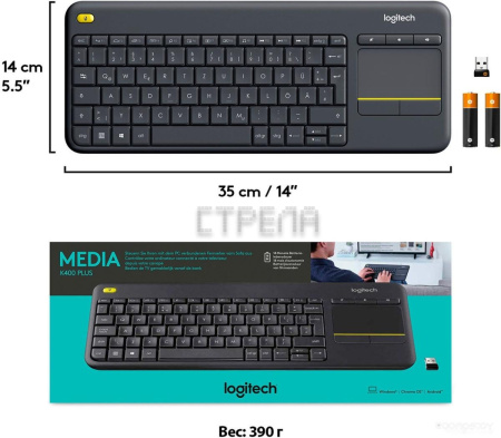 Клавиатура Logitech K400 Plus 920-007173 (черный)