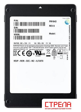 SSD Samsung PM1643a 15.36TB MZILT15THALA-00007