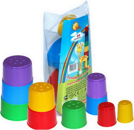 Развивающая игрушка Полесье Занимательная пирамидка №2 / 35967 (10эл, в пакете)