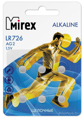 Аккумулятор Mirex LR726 6 шт. 23702-LR726-E6