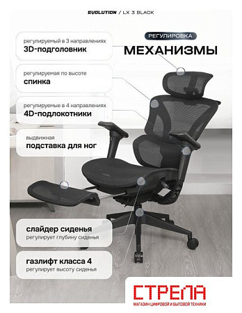 Офисное кресло Evolution LX 3 Black (черный)