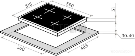 Варочная панель Maunfeld EGHE.64.3STS-EB
