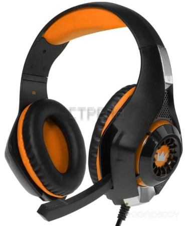 Наушники-гарнитура Crown CMGH-102T (черный/оранжевый)