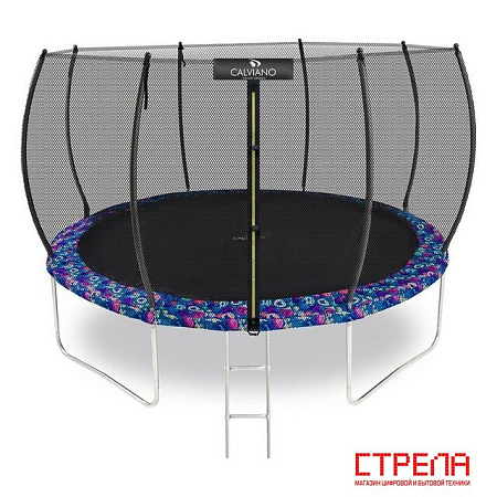 Батут Calviano Outside Master Smile 374 см - 12ft (внешняя сетка, с лестницей)